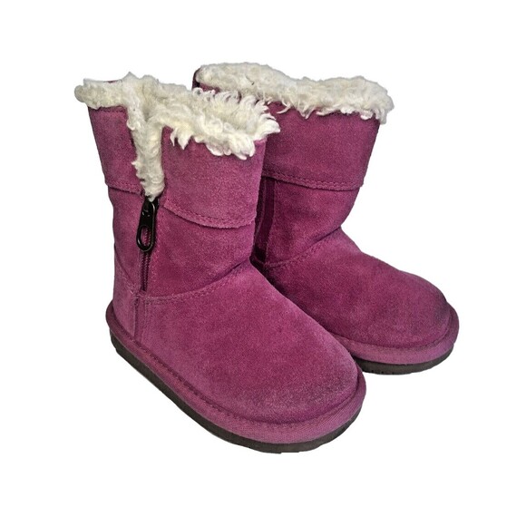 Koolaburra UGG Aribel Short Boots Fur Lined Zip Pink Baby Toddler Girls 7 - Picture 1 of 9